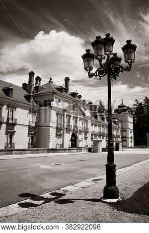 Royal Palace of El Pardo historic building in Madrid, Spain.