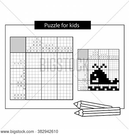 Whale. Marine Life. Black And White Japanese Crossword With Answer. Nonogram With Answer.  Puzzle Ga