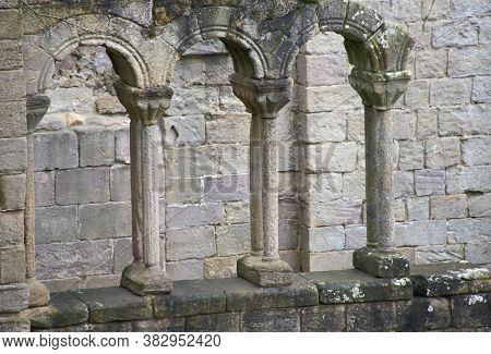 Ruins Of Fountains Abbey In Ripon, Uk