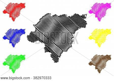 Harbin City (people's Republic Of China, Heilongjiang Province) Map Vector Illustration, Scribble Sk