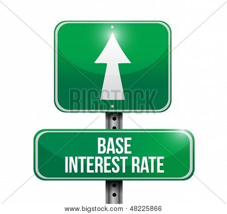 Base Interest Rate Road Sign Illustrations