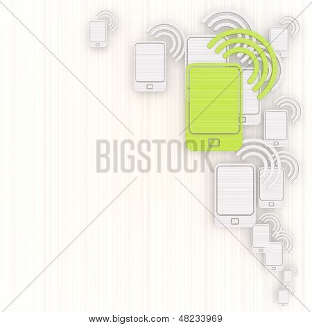 3D Render Of A Decorative Smart Phone Background With Pictogram
