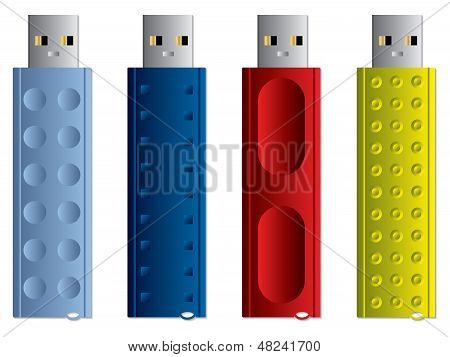 Různé Usb klíčenky sada 3