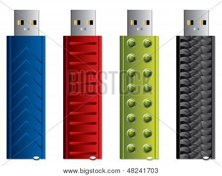 Různé Usb klíčenky sada 4