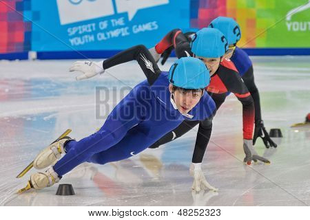 인스브루크, 오스트리아-1 월 18 일 임 효 준 (한국, #31)는 남자 1000m 쇼트 트랙 마지막 오 승
