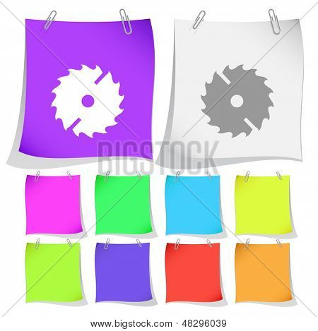 Circ saw. Vector note papers.