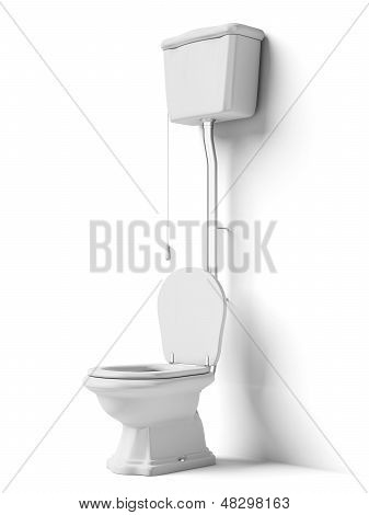 Toilet bowl with flush tank