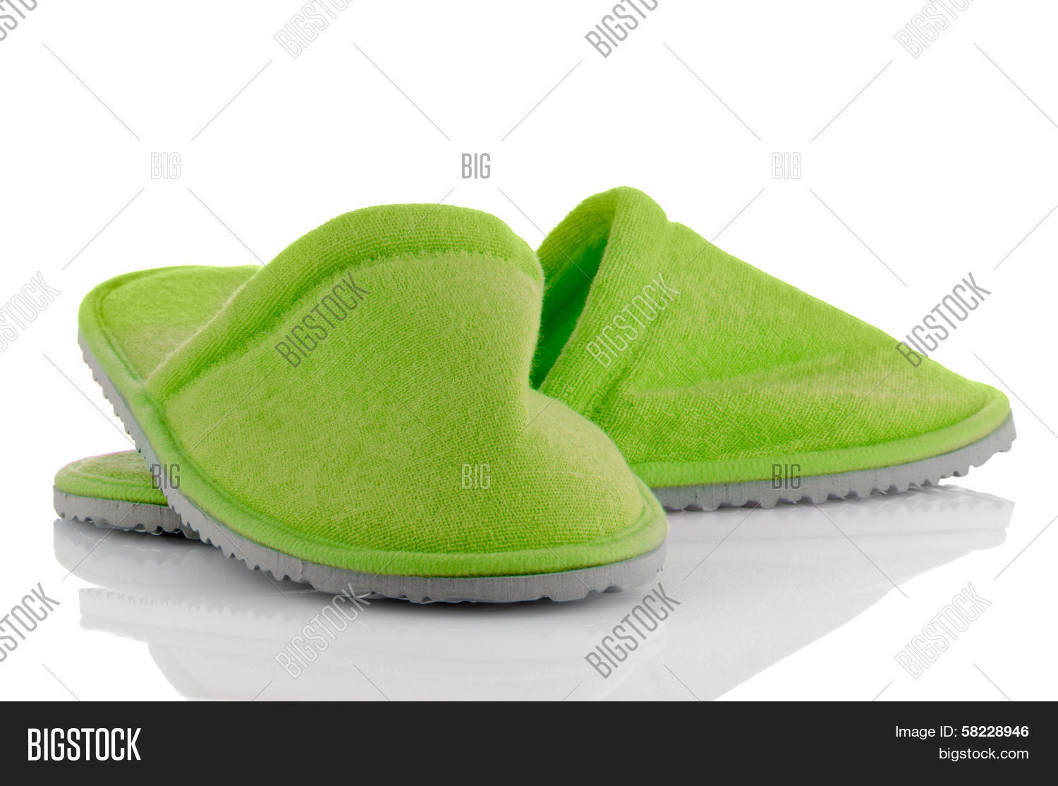 Pair Green Slippers Image & Photo (Free Trial) Bigstock