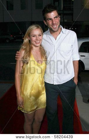 Kristen Bell and Zachary Quinto at the Los Angeles premiere of 