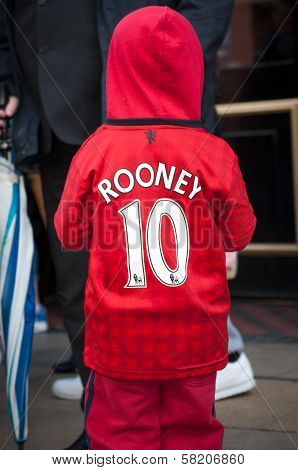 Young Manchester United Fan Wears the Name of Wayne Rooney