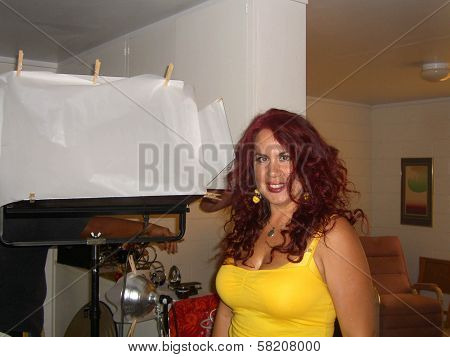 Fileena Bahris on the set of 