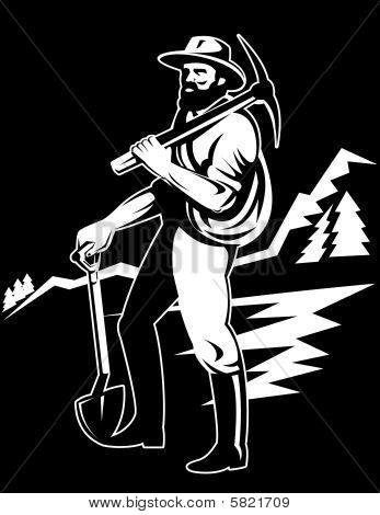 Miner med pick axe