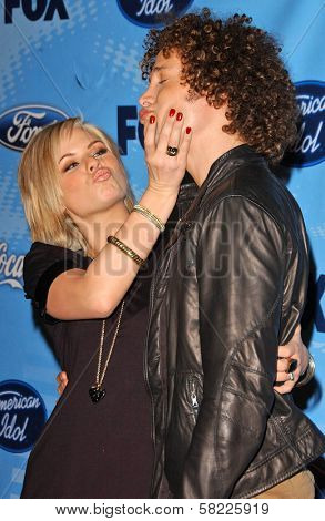 Kimberly Caldwell and Justin Guarini at the American Idol Top 12 Finalists Party. Astra West, West Hollywood, CA. 03-08-07