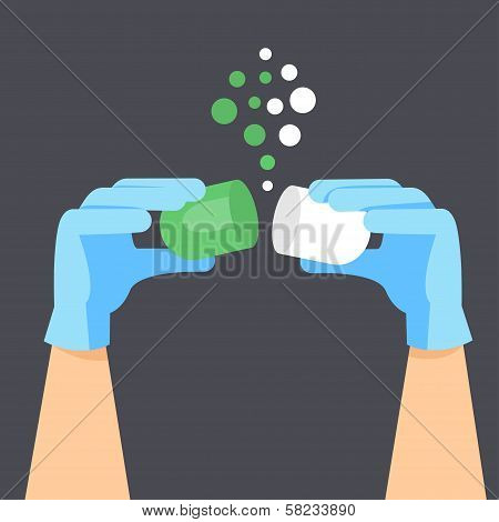 hand holds pill isolated