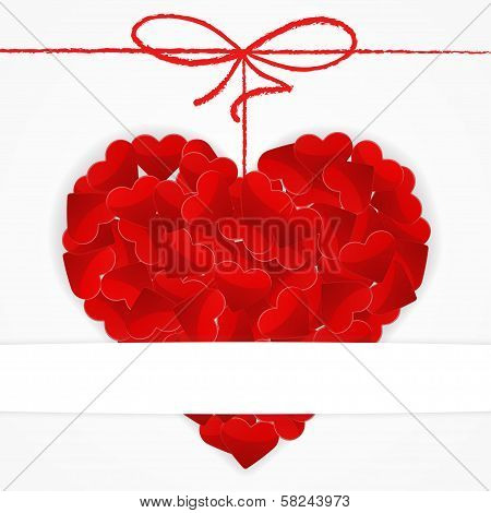 Card Template With Big Red Heart