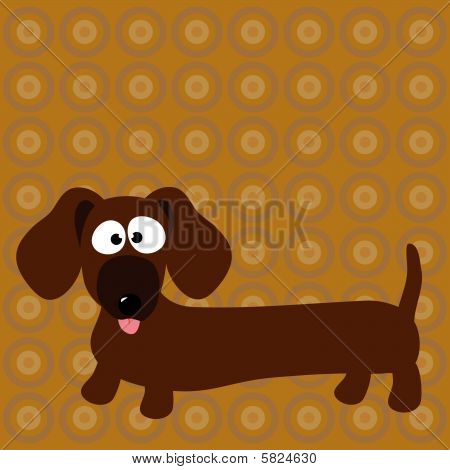Perro Dachshund (perro caliente) & Fondo