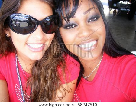 Amber Campisi and Qiana Chase at the Inaugural XM Satellite Radio Speedjam, Homestead-Miami Speedway, Homestead, Fla. 03-24-07