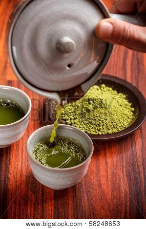 Serving Matcha Tea