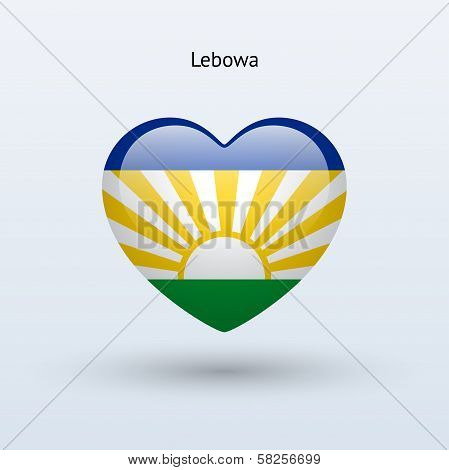 Love Lebowa symbol. Heart flag icon.