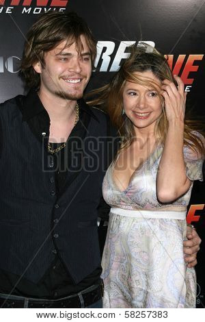 Christopher Backus and Mira Sorvino at the Los Angeles Premiere of 