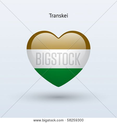 Love Transkei symbol. Heart flag icon.