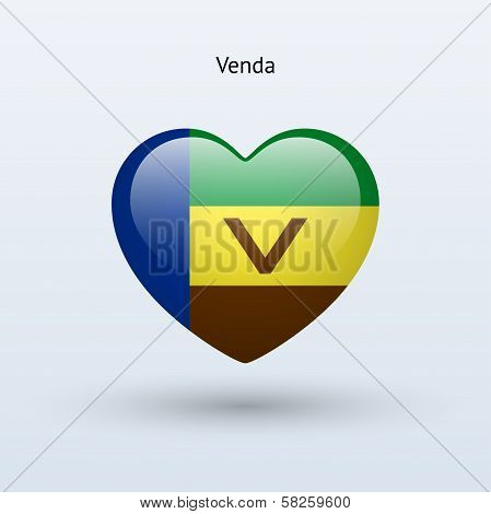 Love Venda symbol. Heart flag icon.