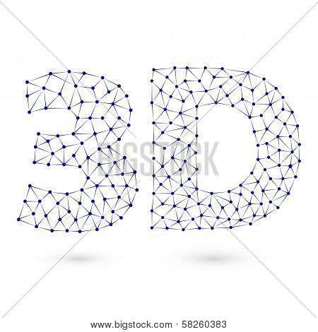 Blue Polygonal 3D Icon