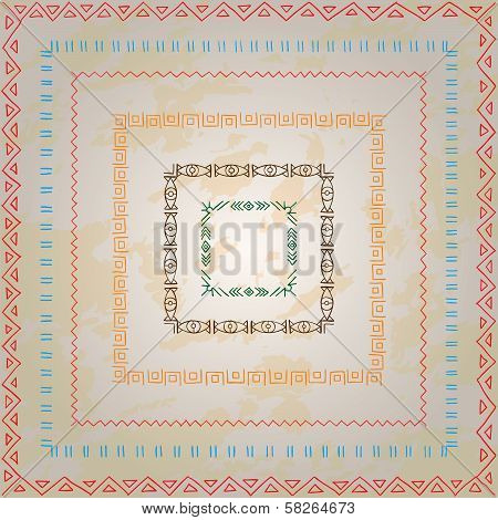 Original drawing tribal doddle rectangle.
