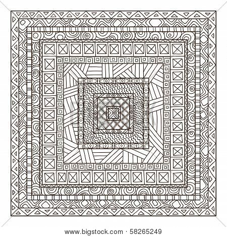 Original drawing tribal doddle rectangle.