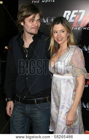 Christopher Backus and Mira Sorvino at the Los Angeles Premiere of 