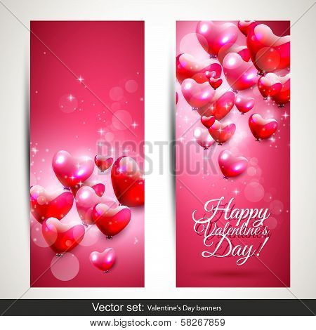Valentine's Day pink banners