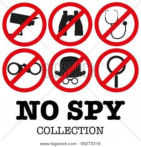 Collection of signs prohibiting surveillance