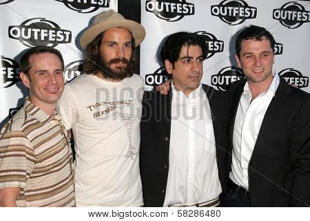 Stephen Gutwillig and Santiago Cabrera with Alek Keshishian and Matthew Rhys at the screening of 