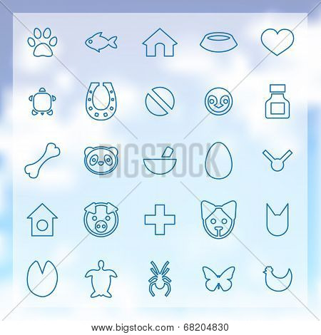 25 Animals, Pets Icons Set