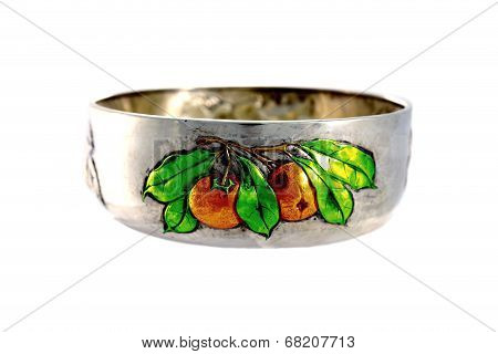Silver Bowl With Fruit Craved