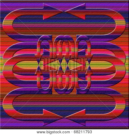 Graphic Composition With  Violet Illumination On Color Background.