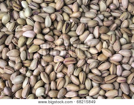 Pistachio Nuts Arranges As Background