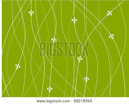 Fleur De Lys Wallpaper - Green Background