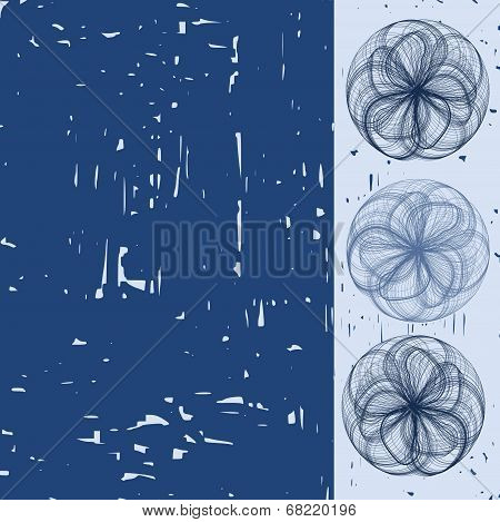 Engraving Style Illustration With Abstract Blooms