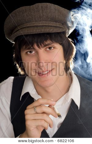 fröhlicher Mann