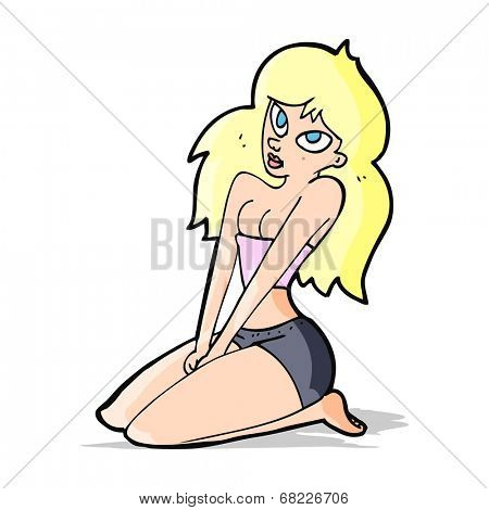 cartoon woman in skimpy clothing