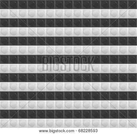 Black and White Pattern Tetrahedral Mosaic