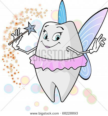 Tooth fairy with magic wand