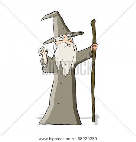 cartoon old wizard