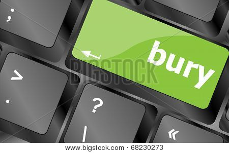 Bury Word On Computer Keyboard Key
