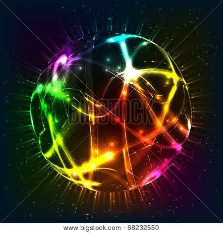 Neon shining vector sphere