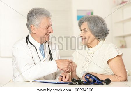 Elderly woman came