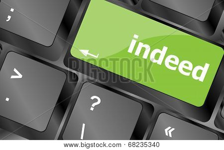 Indeed Word On Computer Pc Keyboard Key