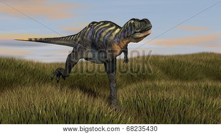 aucasaurus running across grassland 