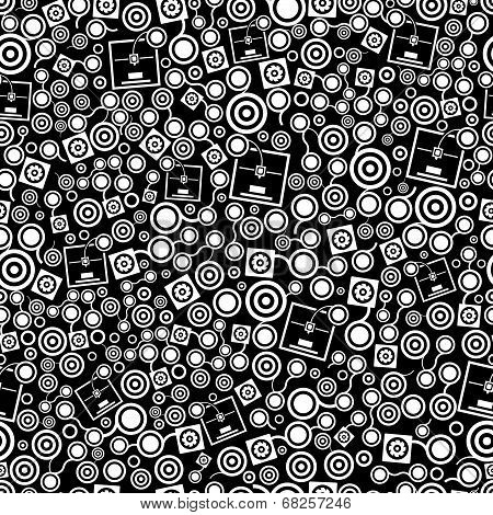 3D Printer Dark Seamless Pattern